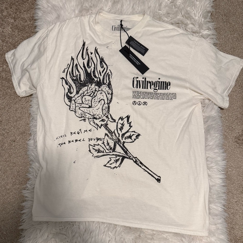 Civil Regime White Graphic T-Shirt